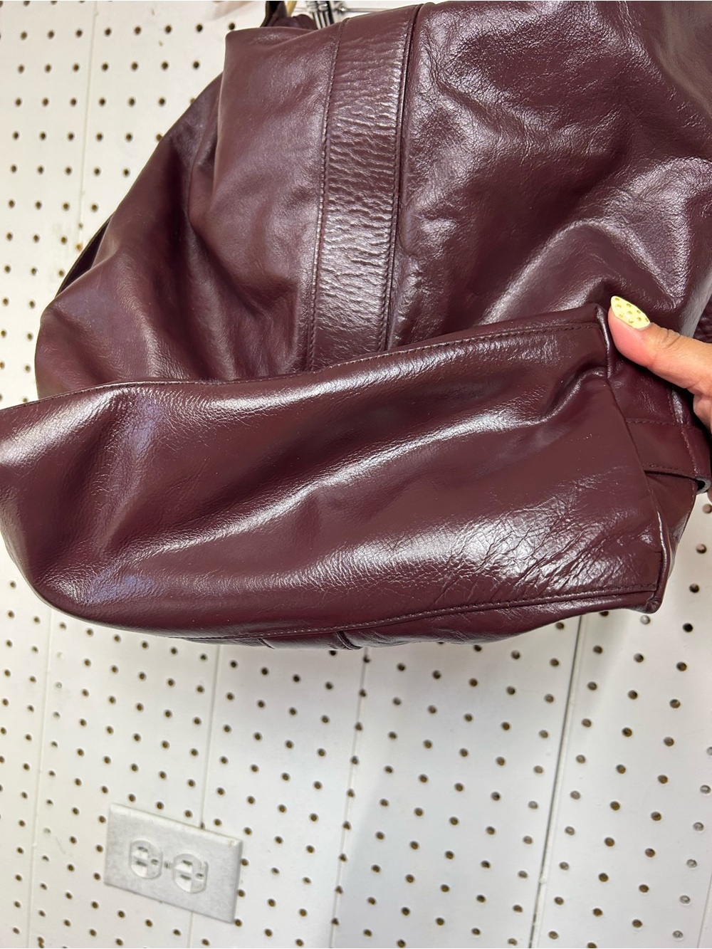 Lauren Ralph Lauren Burgundy Leather Shoulder Bag - Picture 4 of 14